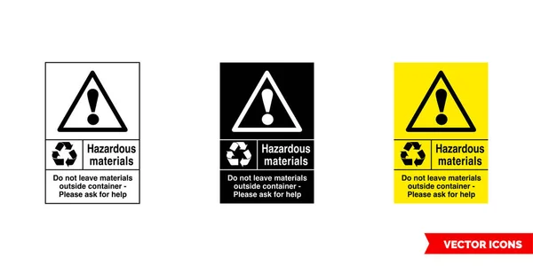 Materiais Perigosos Não Deixam Materiais Fora Recipiente Ícone Sinal Reciclagem —  Vetores de Stock