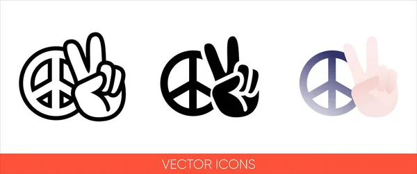 Friedenszeichen Hand Mit Fingern Und Friedenszeichen Internationales Symbol Für Frieden — Stockvektor