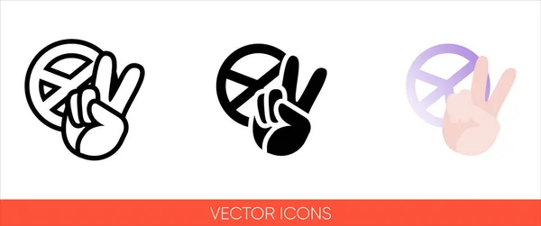 Signo Paz Mano Con Los Dedos Signo Del Pacífico Símbolo — Vector de stock