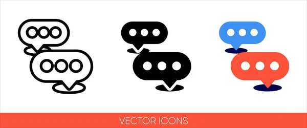 Hable Símbolo Voz Icono Burbuja Tipos Color Blanco Negro Contorno — Vector de stock