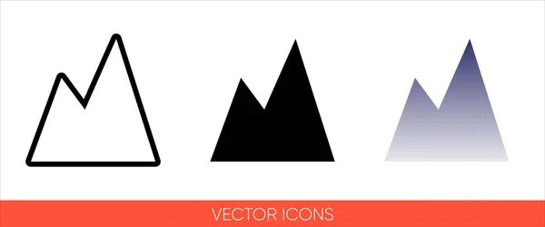 Wettersteinzeichen Oder Hügelsymbol Symbol Von Typen Farbe Schwarz Und Weiß — Stockvektor