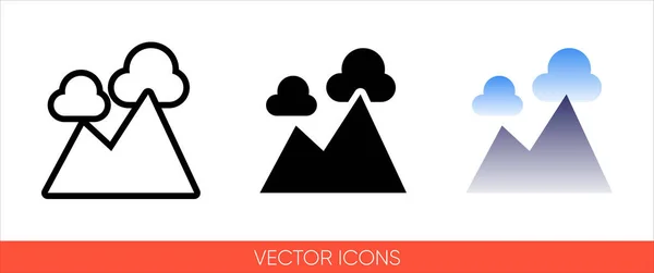 Ikon Typer Färg Svart Och Vitt Kontur Isolerad Vektor Tecken — Stock vektor
