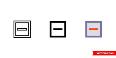 3 tipli işaretleme kutusu simgesi, siyah ve beyaz, dış hat. İzole vektör işareti sembolü.