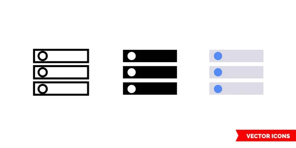 Icône Pile Types Couleur Noir Blanc Contour Symbole Signe Vectoriel — Image vectorielle