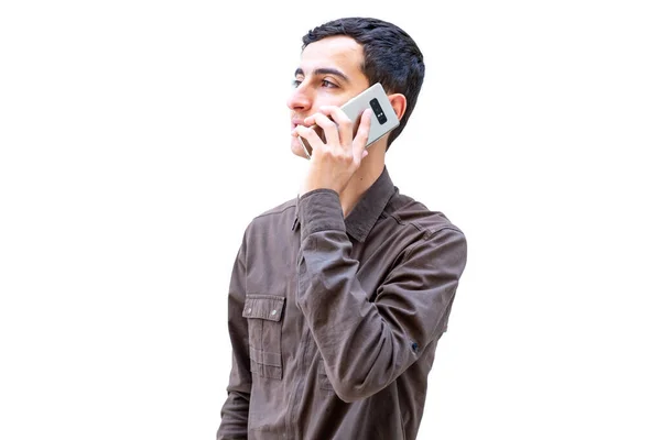 Арабский Парень Использующий Смартфон Позвонить — стоковое фото