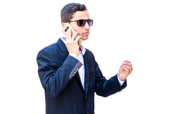 Hombre Negocios Árabe Hablando Por Teléfono —  Fotos de Stock