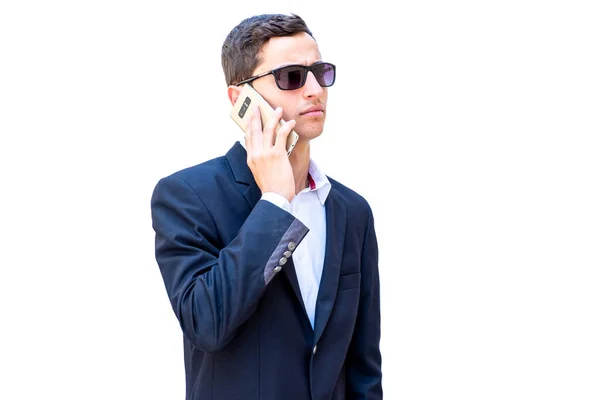 Hombre Negocios Árabe Hablando Por Teléfono —  Fotos de Stock