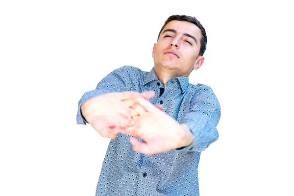 Young Guy Stretching Feeling Sleepy — Stock Photo, Image