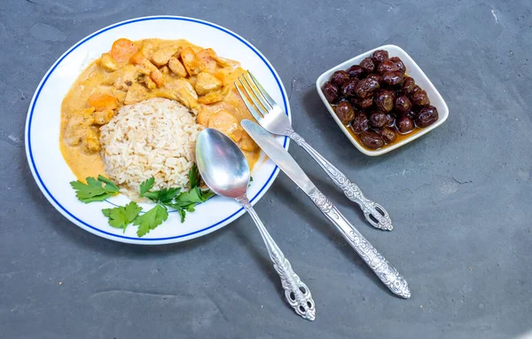 Huhn Curry Gericht Bereit Zum Servieren — Stockfoto