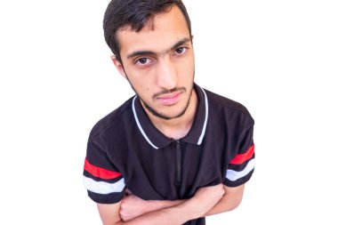 Arap çocuğun yüzü çok yakın.