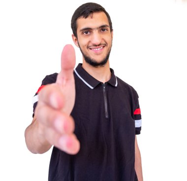 Arap çocuğun yüzü çok yakın.