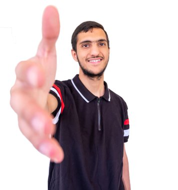 Arap çocuğun yüzü çok yakın.