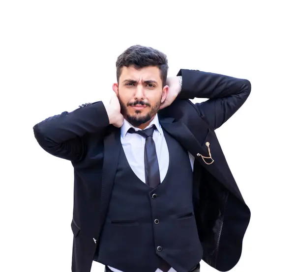 Empresário Árabe Sonolento Relaxado Depois Fazer Seu Trabalho — Fotografia de Stock