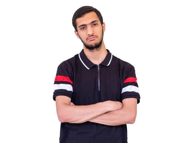 Arabiska Pojken Känner Sig Upprörd Och Ledsen — Stockfoto
