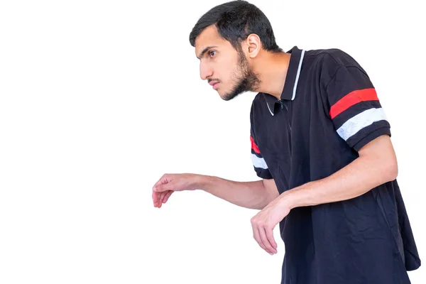 Arabic Guy Sneaking Theif Steps Sound — Stock Photo, Image