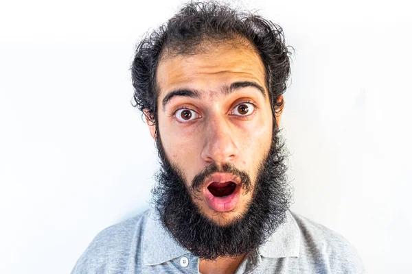 Moslimman Zeer Geschokt Door Zijn Verbazing — Stockfoto