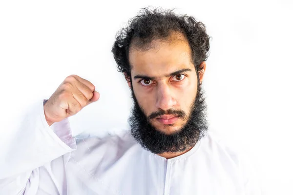 Hombre Árabe Musulmán Parece Enojado — Foto de Stock
