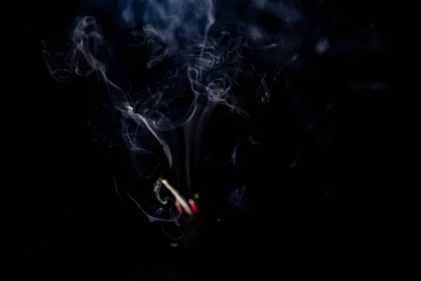 Incense Bikhawr Smoke Black Backdrop — Stock Photo, Image