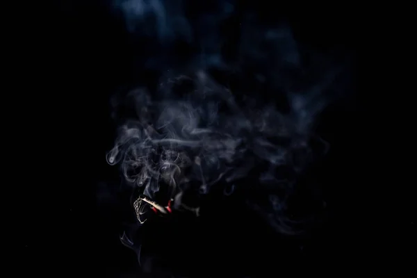 Incense Bikhawr Smoke Black Backdrop — Stock Photo, Image
