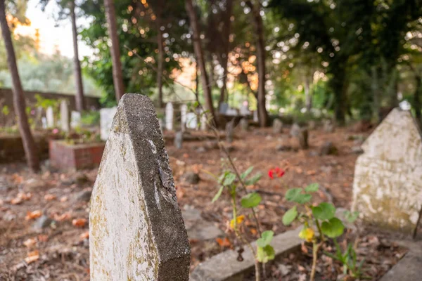 Alter Islamischer Friedhof Fokus Der Grabsteine — Stockfoto