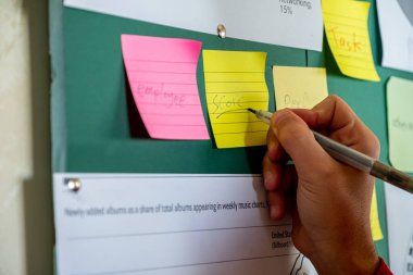 İş adamının eli notlara görevler yazıyor