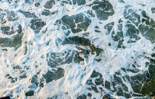 Prachtige Zee Golven Met Schuim Top Van Het Water — Stockfoto