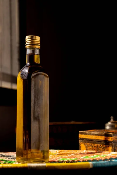 Bottle Glass Olive Oil — Stock Photo, Image