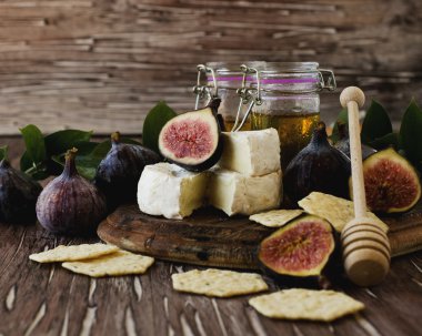 peynir ve bal, seçici odak ile incir