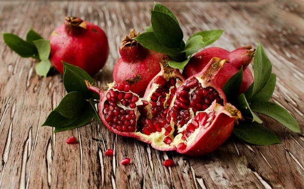 Fresh pomegranates, selective focus — Stock Photo, Image