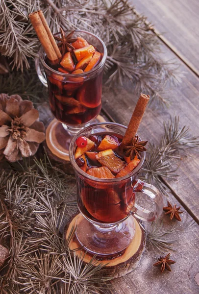 Cup of hot mulled wine for Christmas — Stock Photo, Image