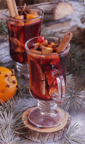 Cup of hot mulled wine for Christmas — Stock Photo, Image