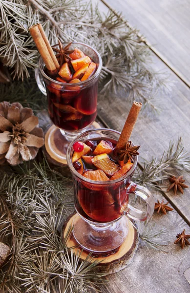 Cup of hot mulled wine for Christmas — Stock Photo, Image
