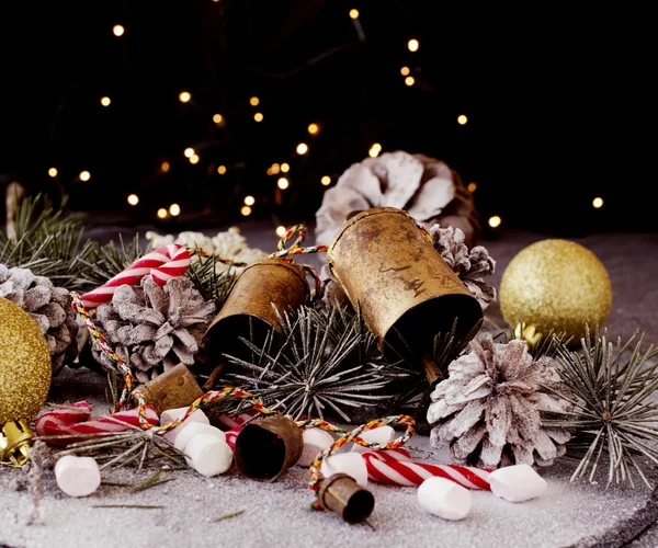 Christmas decoration with fir branches — Stock Photo, Image