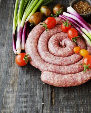 çiğ Dana sosis, seçici odak