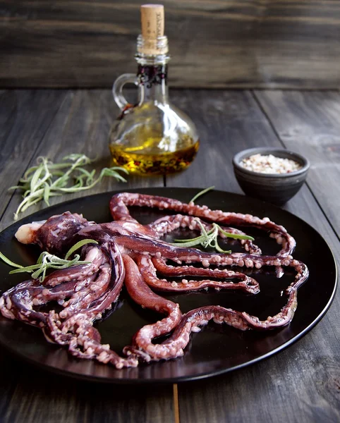 Fresh squid with an asparagus — Stock Photo, Image