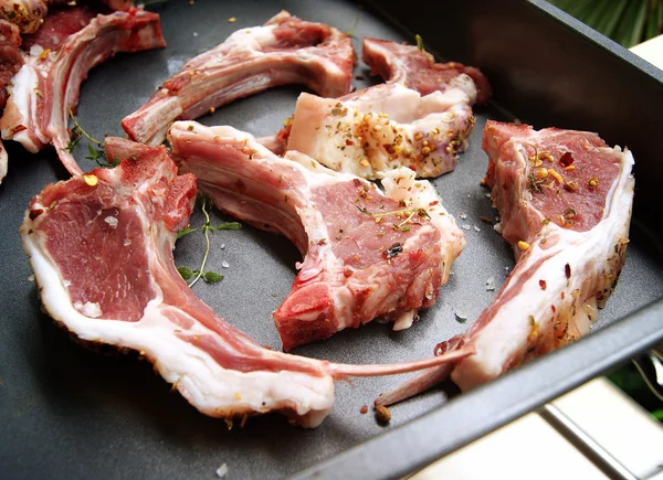 Raw lamb ribs to the Christmas and New Year's table — Stock Photo, Image