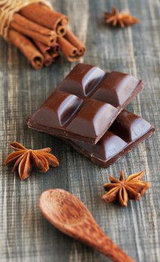 adet çikolata tarçın, anason ve şekerlenmiş l