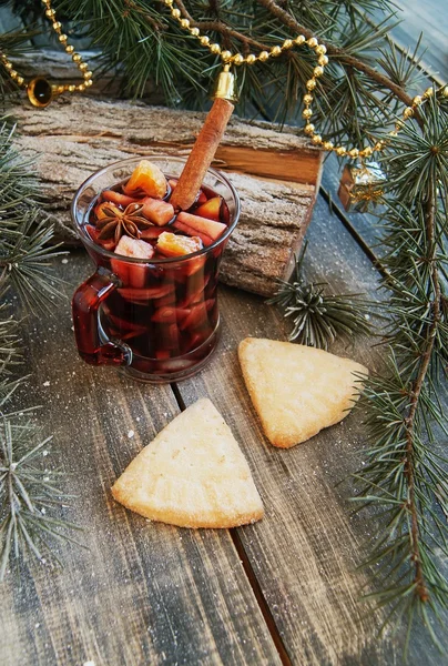 Cup of hot mulled wine for Christmas — Stock Photo, Image