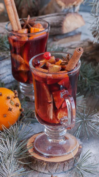 Cup of hot mulled wine for Christmas — Stock Photo, Image