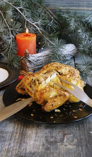 Baked chicken for Christmas — Stock Photo, Image