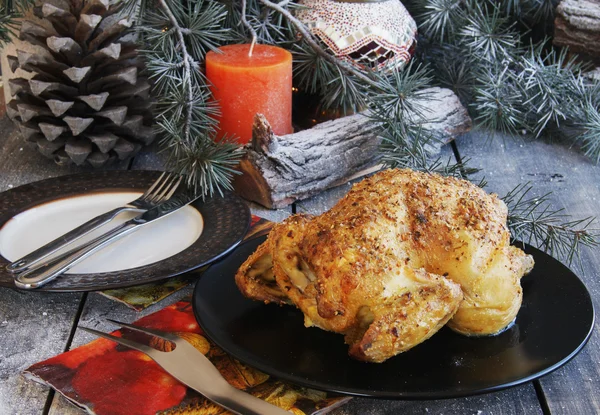 Poulet cuit au four pour Noël — Photo
