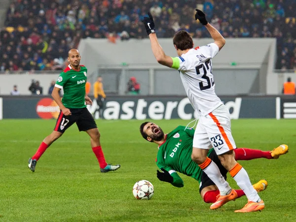 Shakhtar, Donetsk - Atlético, Bilbao jogo de futebol — Fotografia de Stock