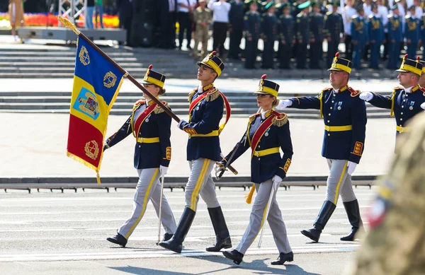 Quiiv Ucrânia Agosto 2021 Repúblicas Militares Moldávia Marcham Longo Rua — Fotografia de Stock