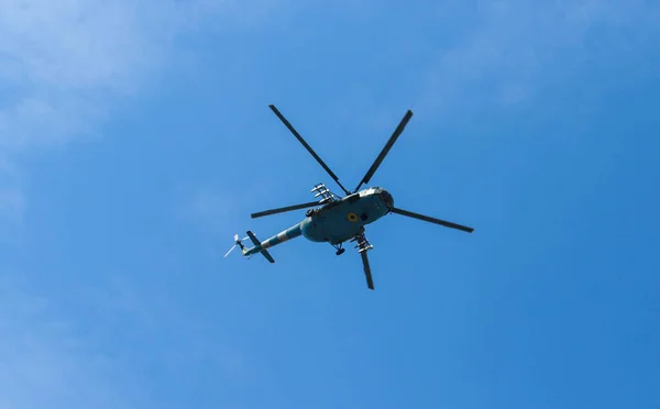 Kyiv Ukraine August 2021 Ukrainian Military Helicopter Parade Troops Celebration — Stock Photo, Image