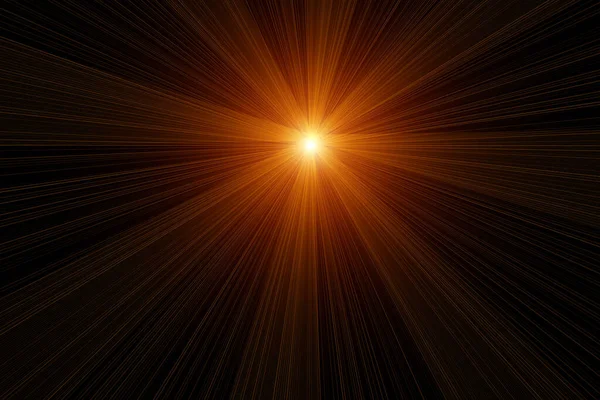 Beautiful Optical Lens Flare Effect Golden Sun Light — Stock Photo, Image