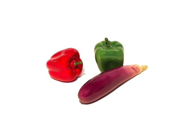 Z tworzyw sztucznych pepepers czerwony i zielony — Zdjęcie stockowe