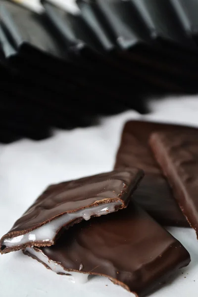 Choklad minth tunnar Stockbild