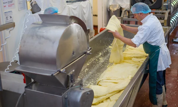 Erkekler peynir fabrikası ile işleme