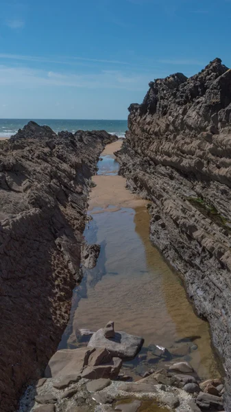 Praia de Bude localizada em Devon e Cornwall, Inglaterra — Fotografia de Stock