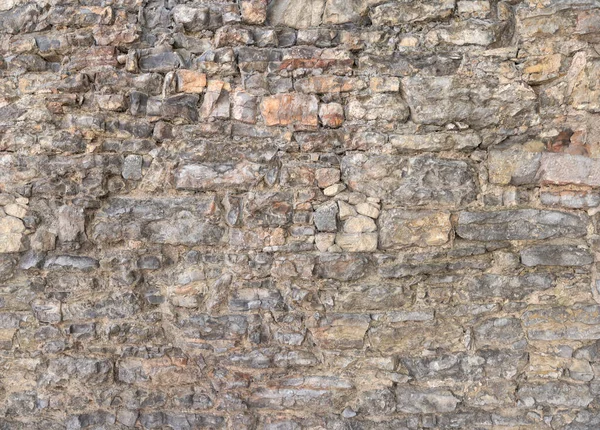 Vieux Mur Gris Fait Nombreuses Pierres Naturelles Différentes Tailles — Photo